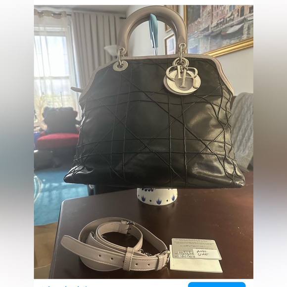 Dior Black and Gray Leather Satchel 100% authentic - Picture 1 of 8